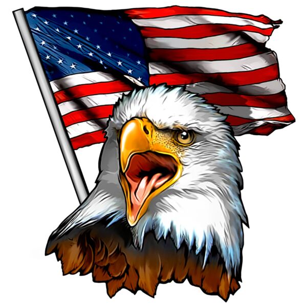 Eagle Screaming USA Flag Thumbnail
