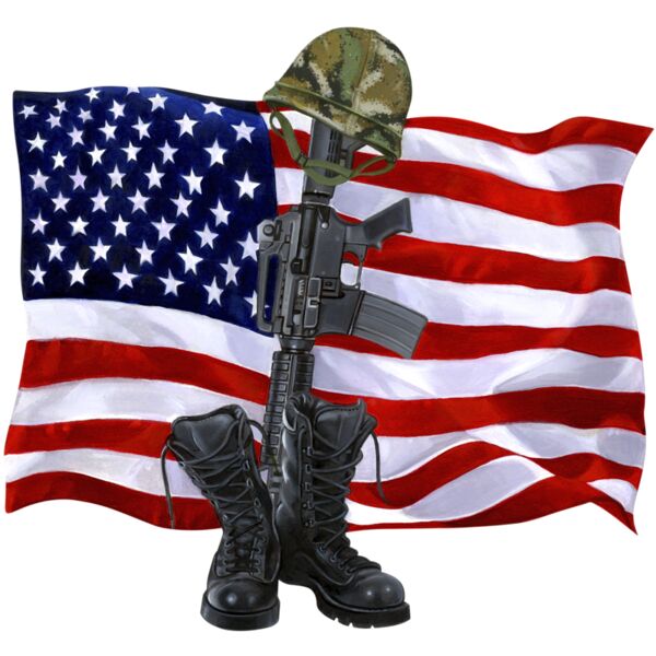 Soldiers Cross w/ flag Thumbnail